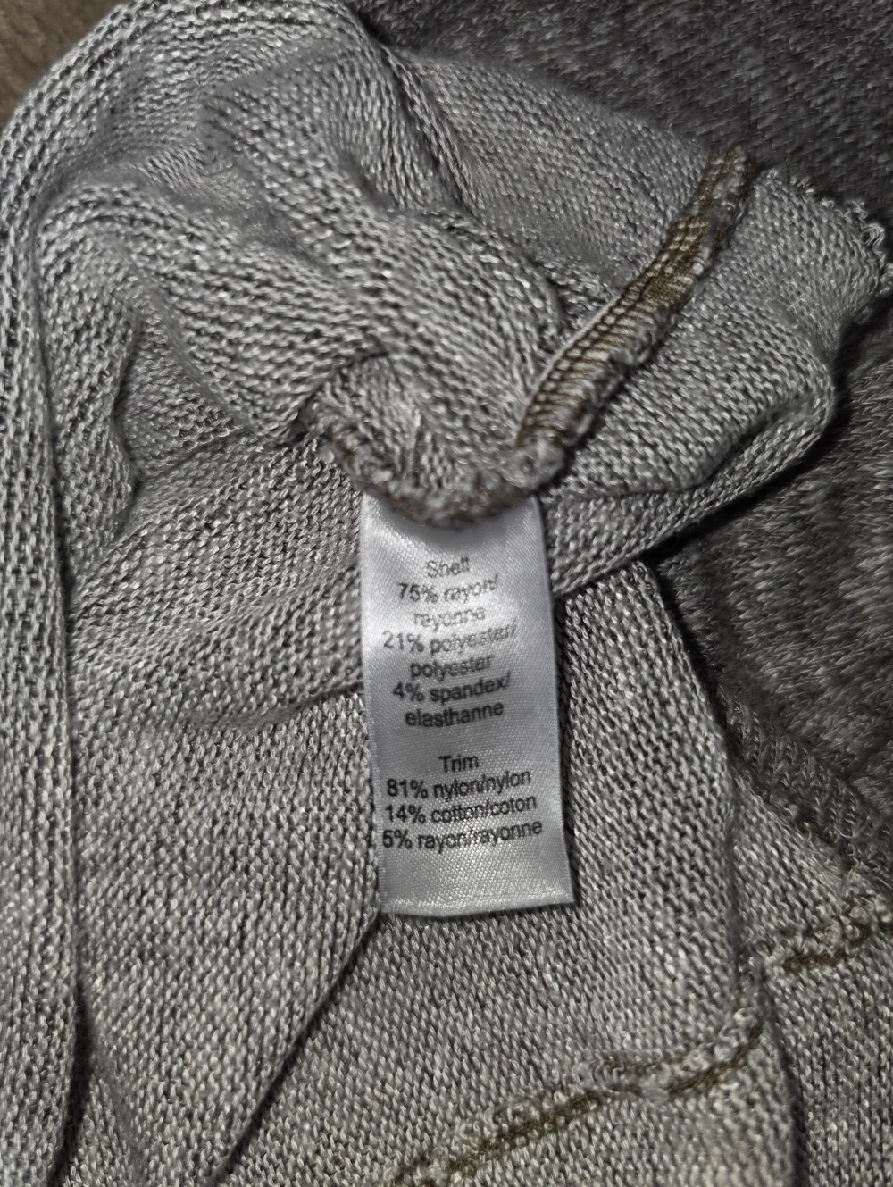 Gray Knit Maurices Small No Long Sleeve Top with Embellished V-Neck - Picture 5 of 5